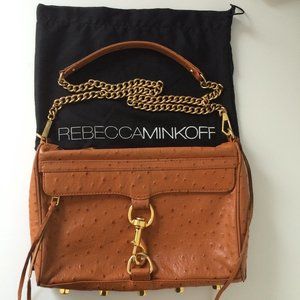 Rebecca Minkoff's Ostrich M.A.C. (Morning After Clutch) Tan